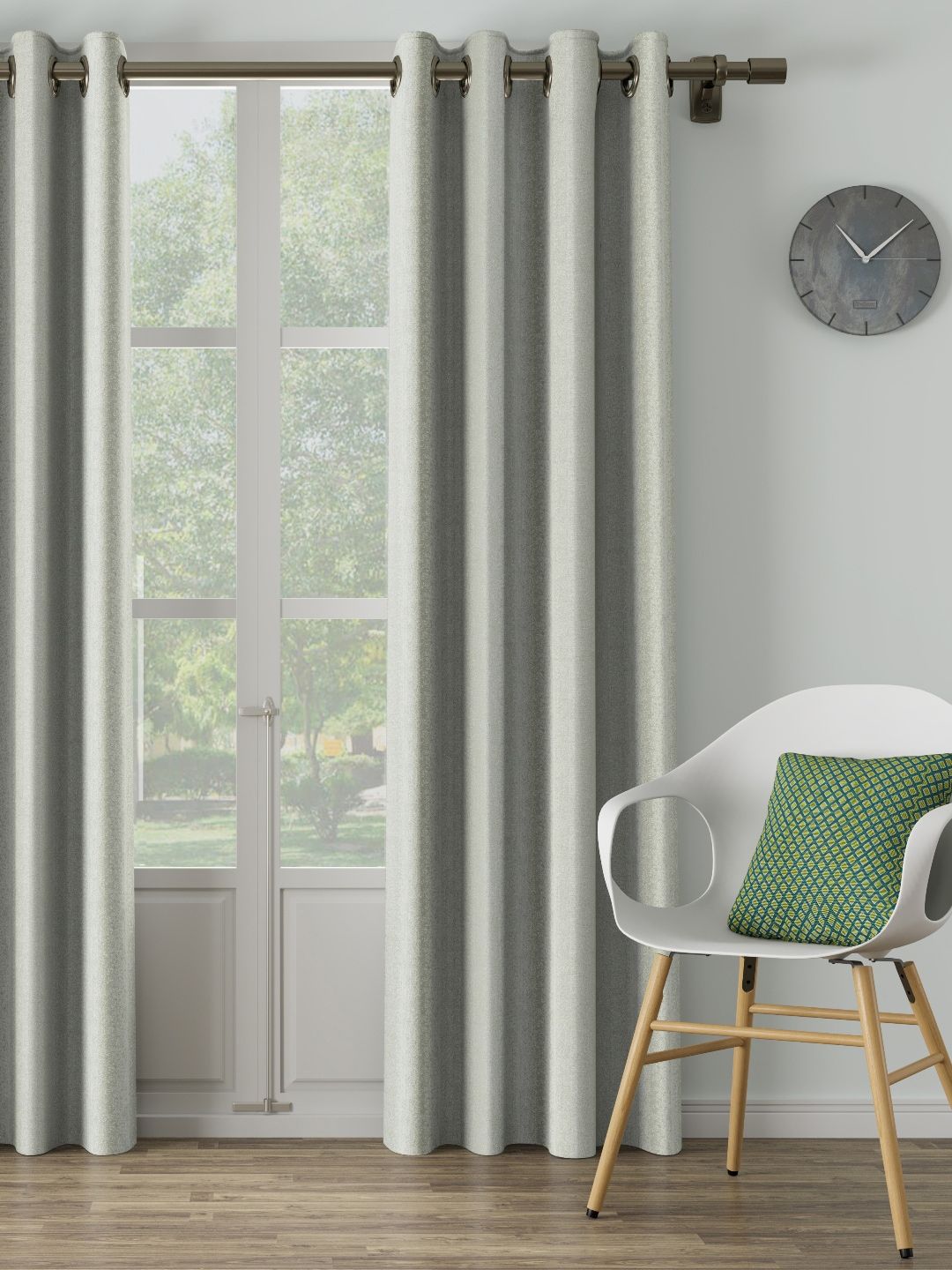 DDecor Grey Single Long Door Curtain Price in India