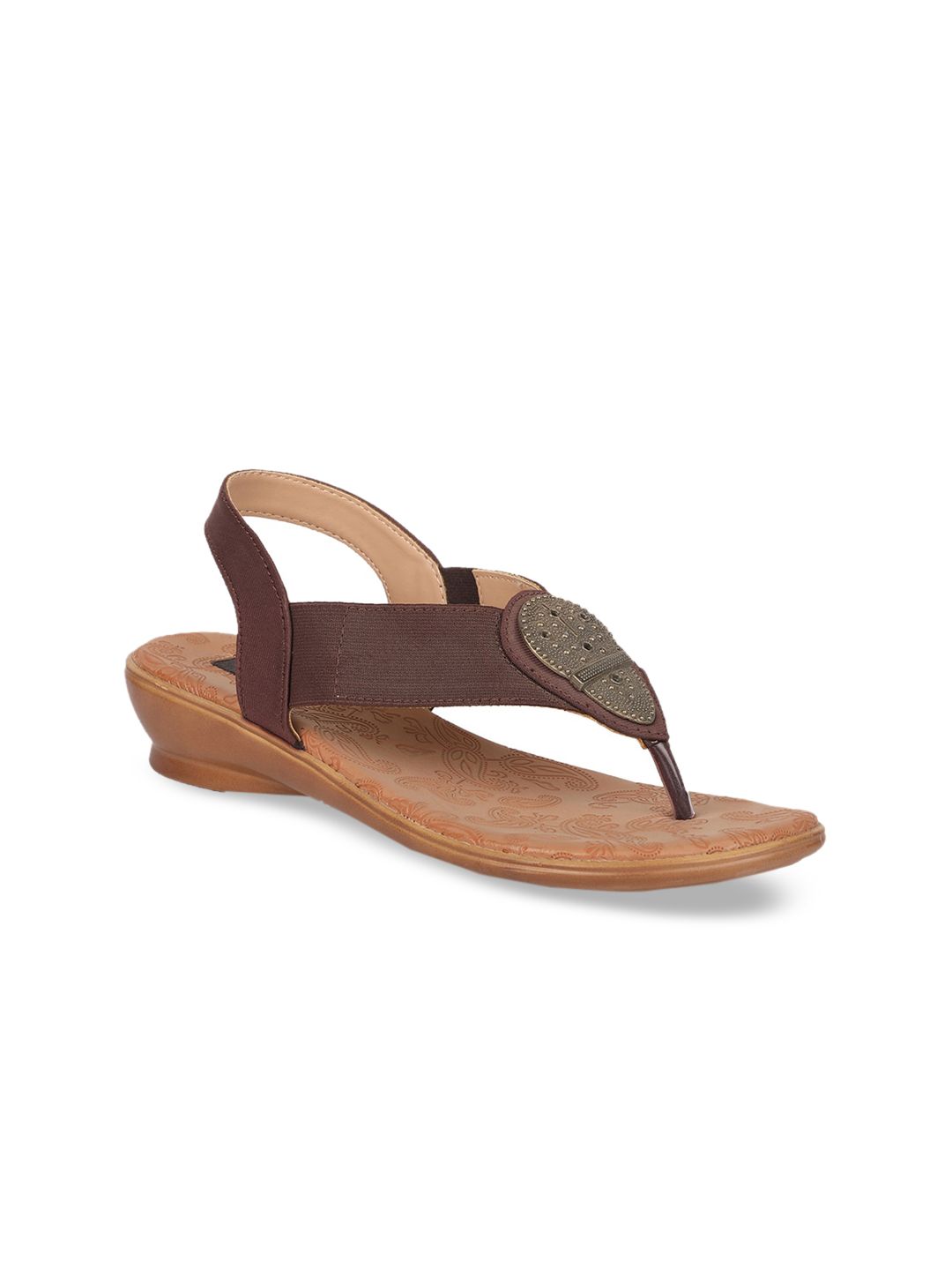 Bata Women Brown Embellished Wedges Price in India