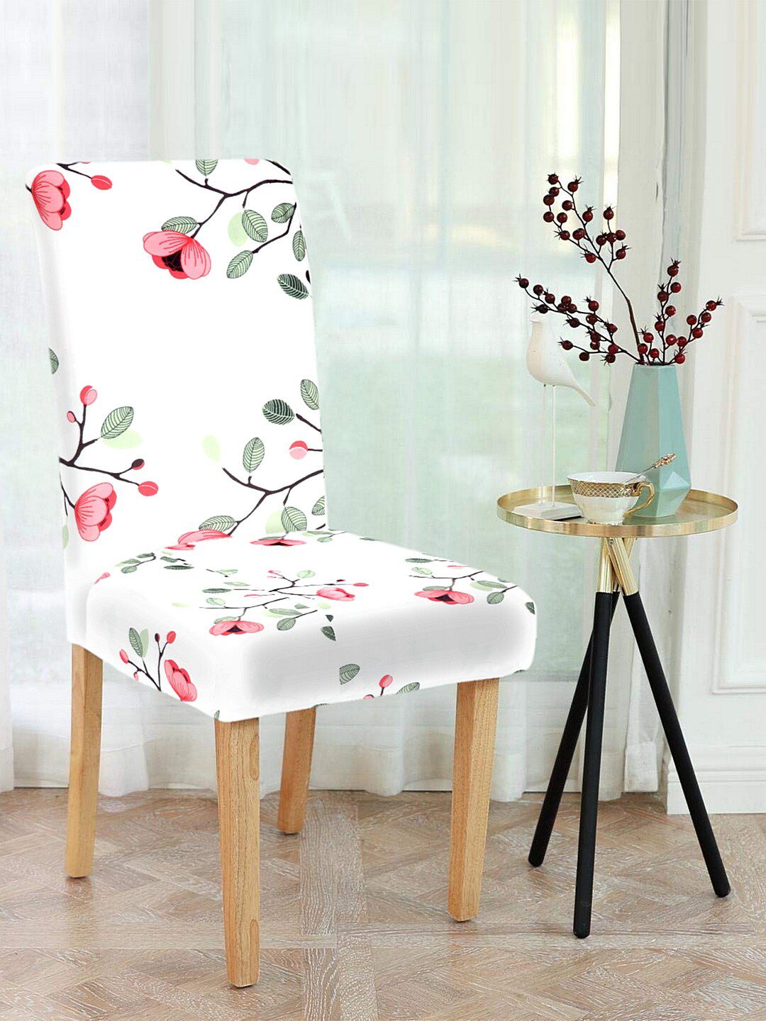 Cortina Multicoloured Floral Printed Chair Cover Price in India