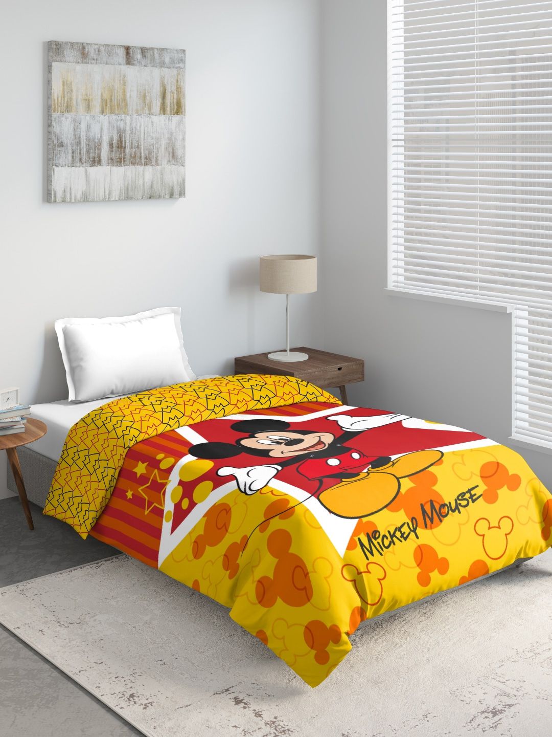 DDecor Yellow & Red Cartoon Characters Mild Winter 210 GSM Single Bed Comforter Price in India