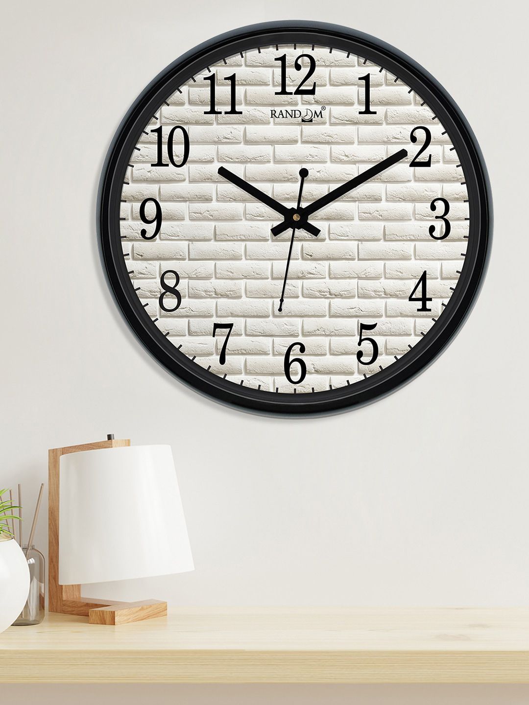 RANDOM Black & White Round Printed Analogue Wall Clock Price in India