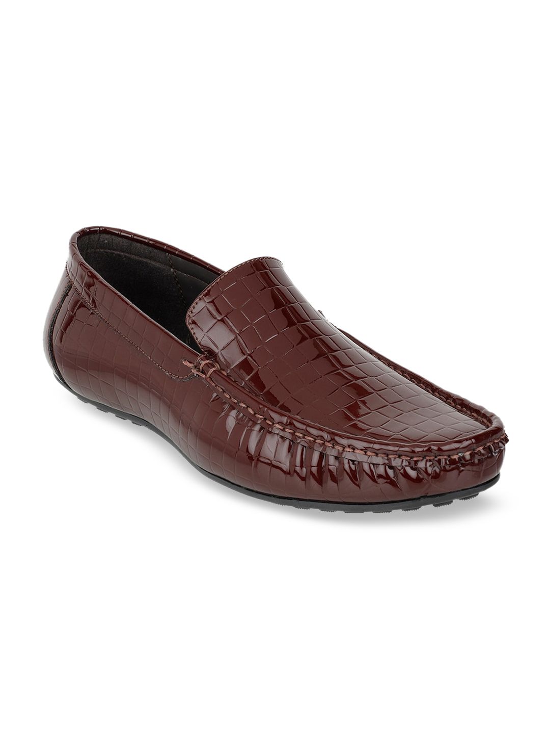 Carlton London Men Brown Textured Loafers