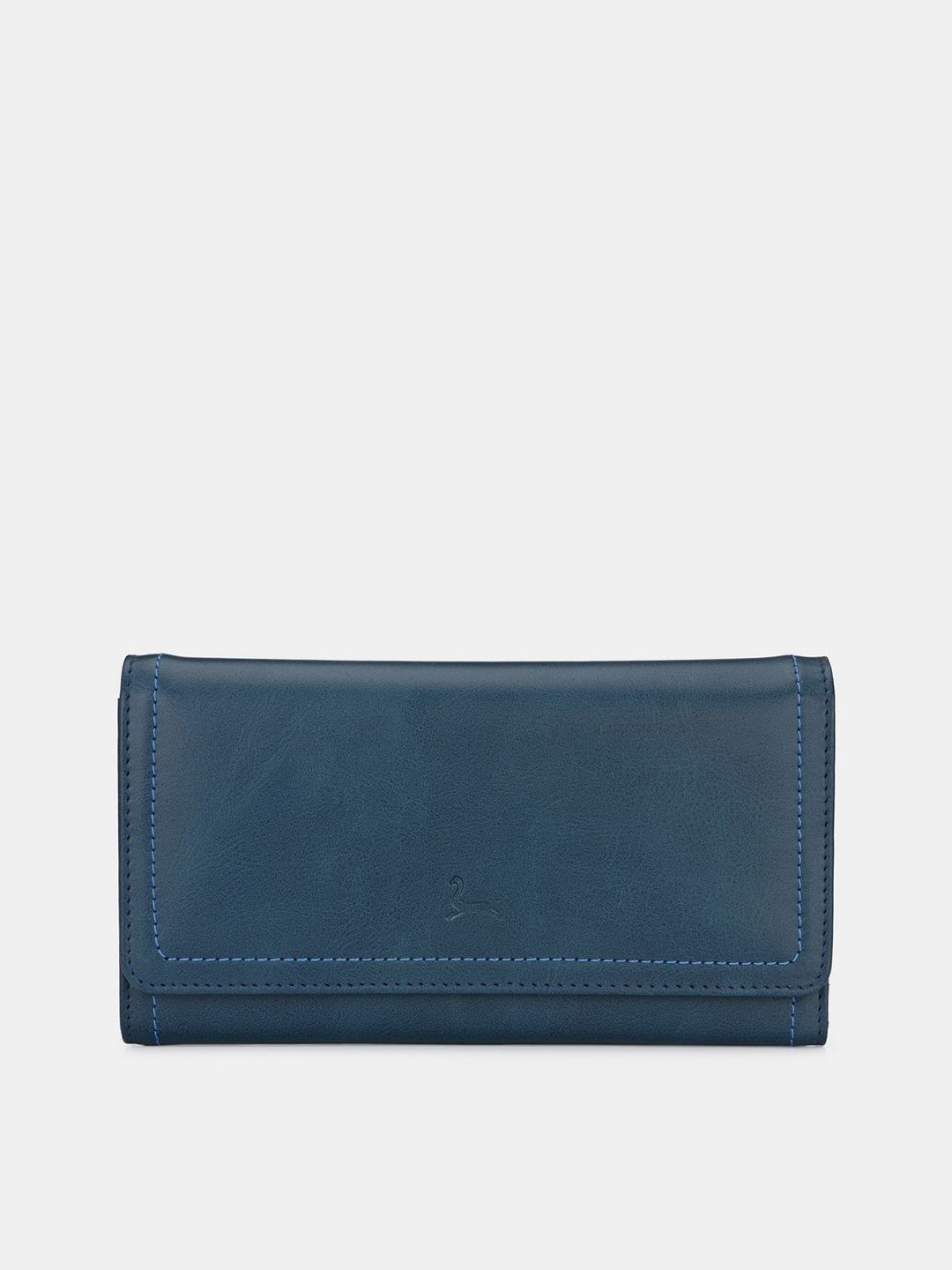 Pacific Gold Women Blue Solid Two Fold Wallet Price in India