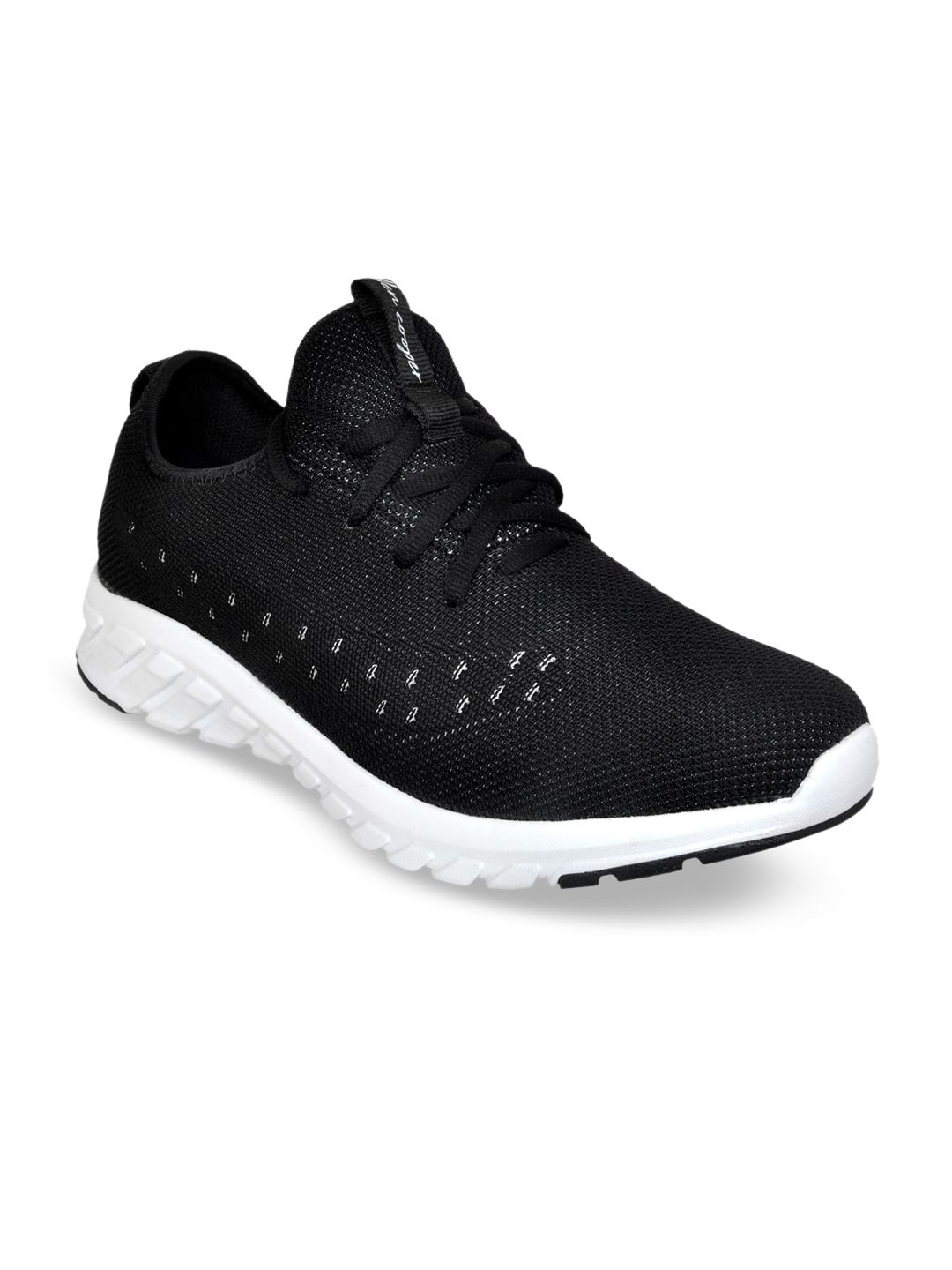 Allen Cooper Men Black Mesh Running Shoes