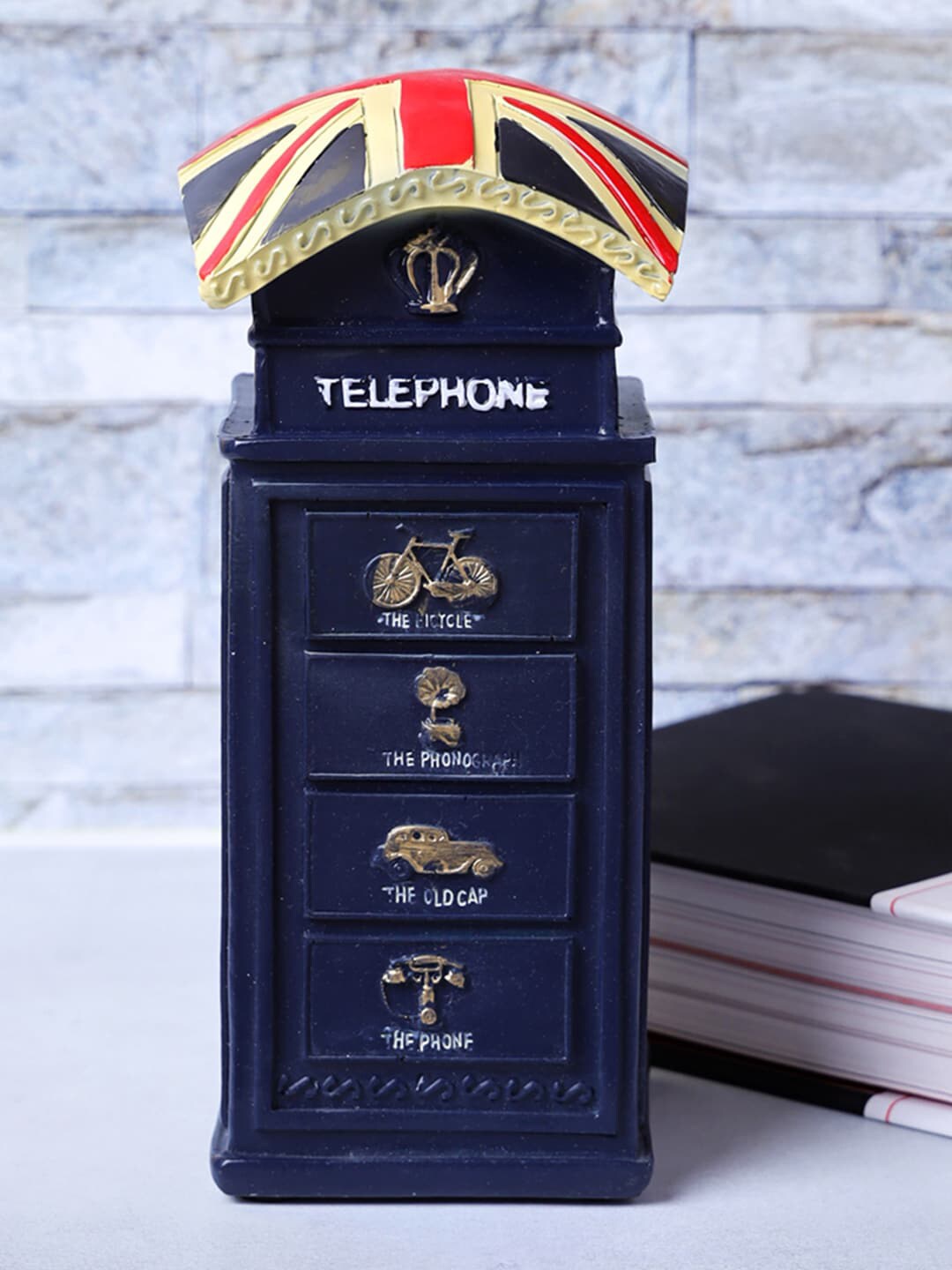 A Vintage Affair- Home Decor Navy BlueVintage British Phonebooth Decorative Showpiece Price in India