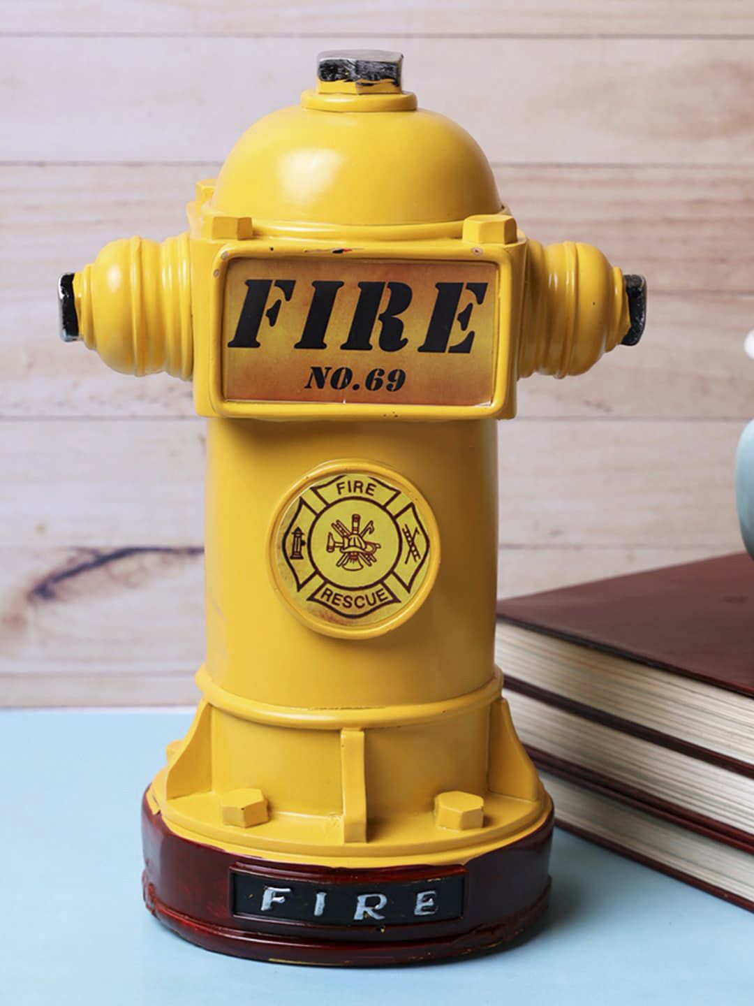 A Vintage Affair- Home Decor Yellow & Maroon Large Vintage Fire Hydrant Accent Price in India