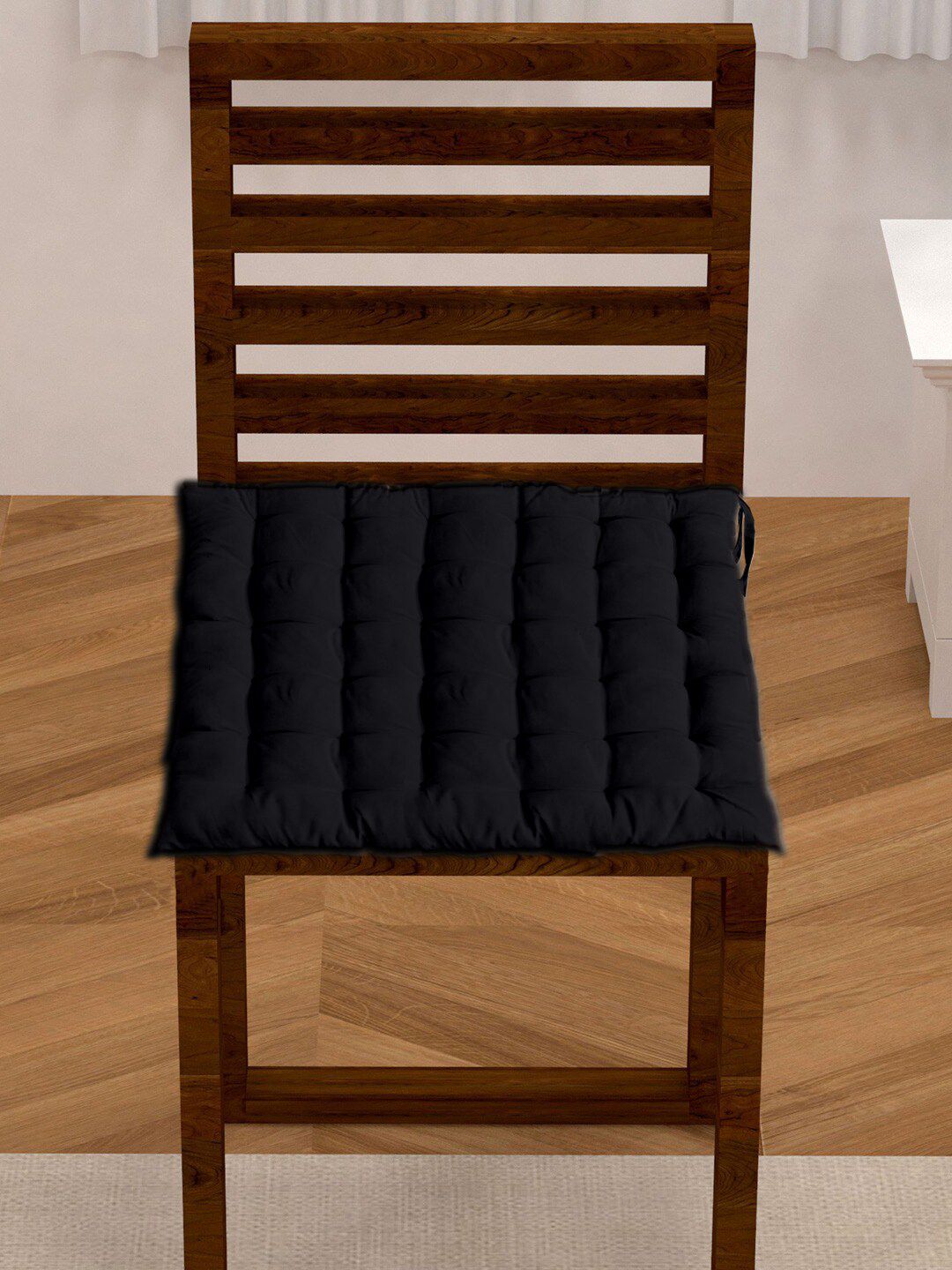 Lushomes Black Solid Chair Cushion Pad Price in India