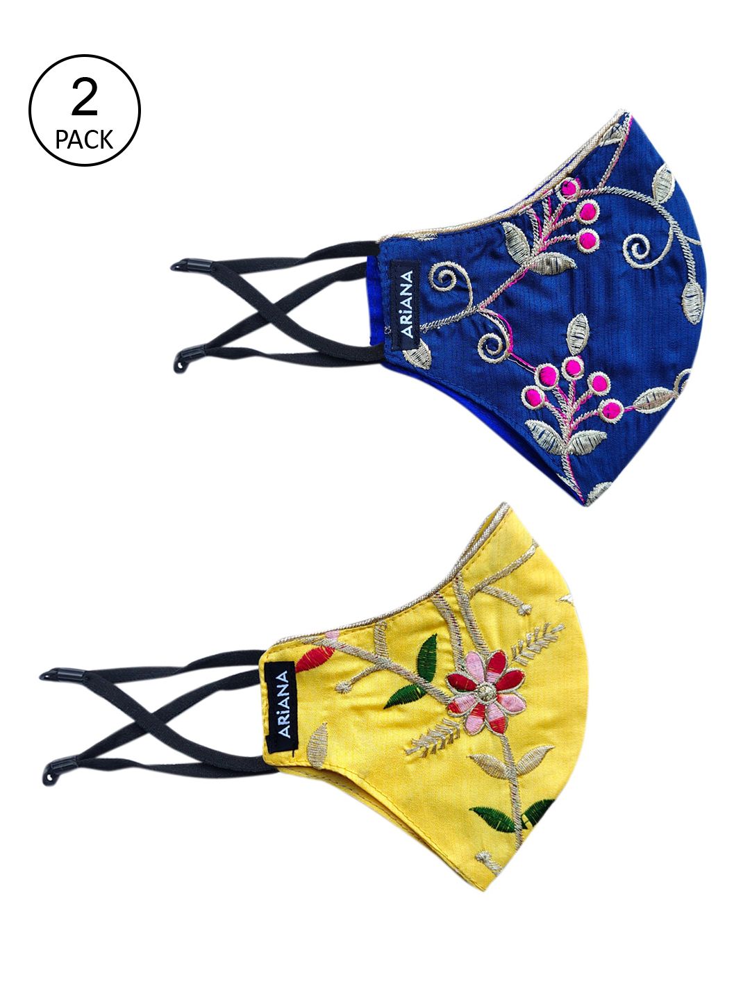 Ariana Women Pack Of 2 Printed 2-Ply Reusable Cloth Masks Price in India