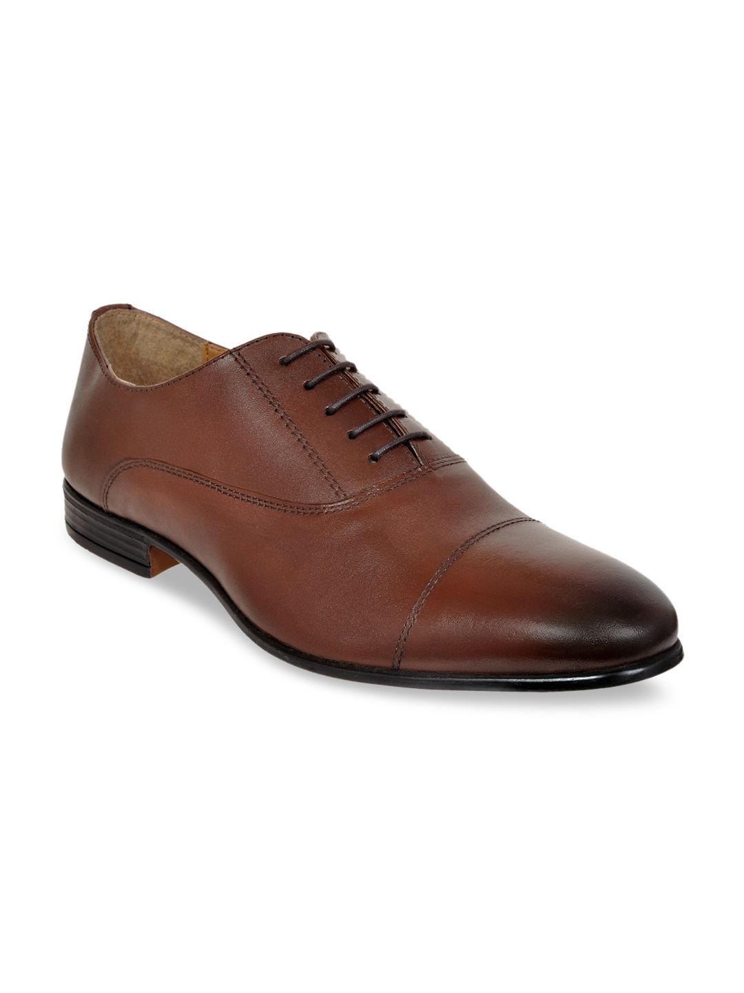 Allen Cooper Men Brown Solid Leather Formal Derbys