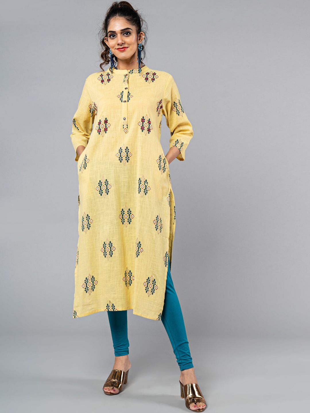 KLM Fashion Mall Women Yellow Printed Printed Kurta