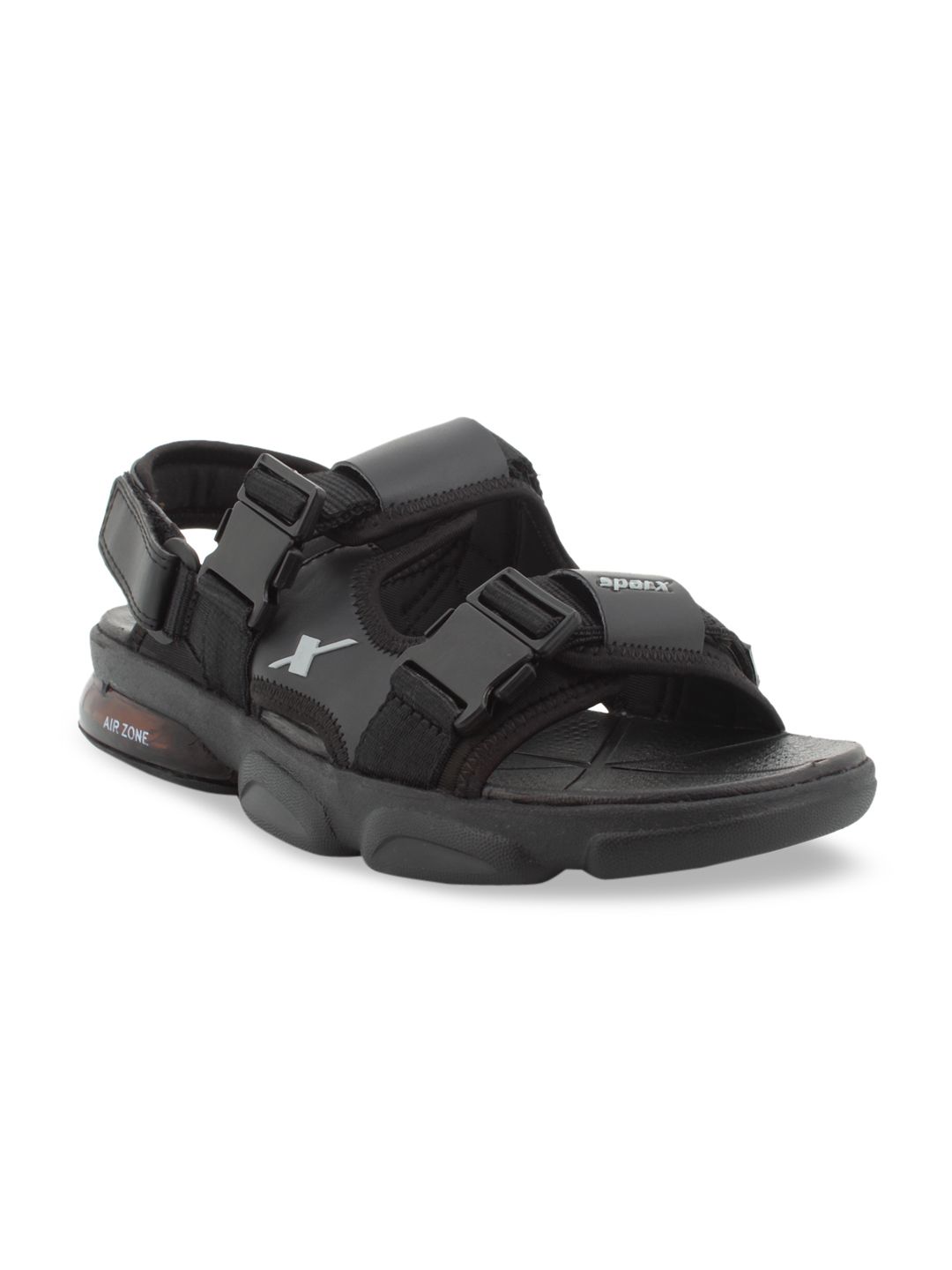 Sparx Men Black Solid Sports Sandals