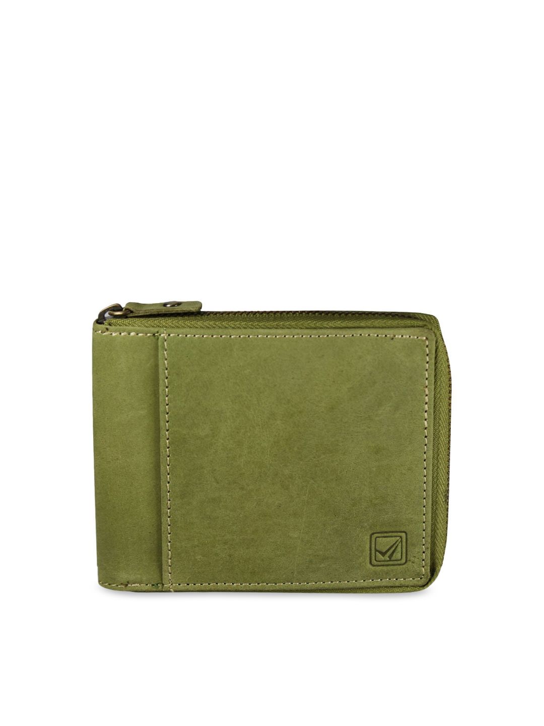 Style SHOES Unisex Green Solid Zip Around Wallet Price in India