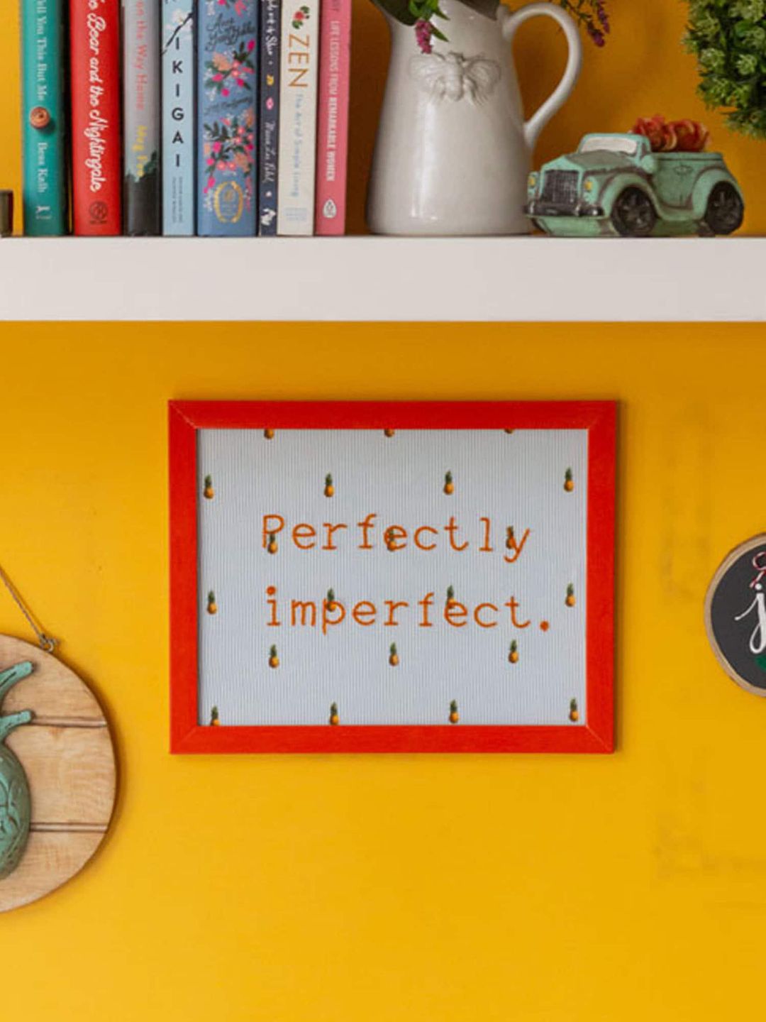 BandBox Red Perfectly Imperfect Embroidered Wall Photo Frame Price in India