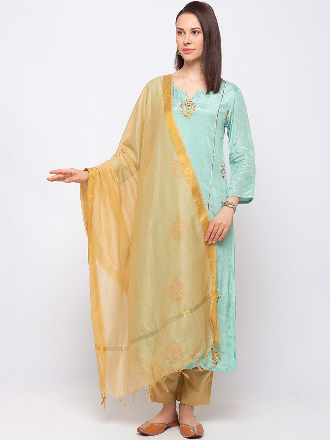 Ethnicity Gold-Toned Solid Dupatta