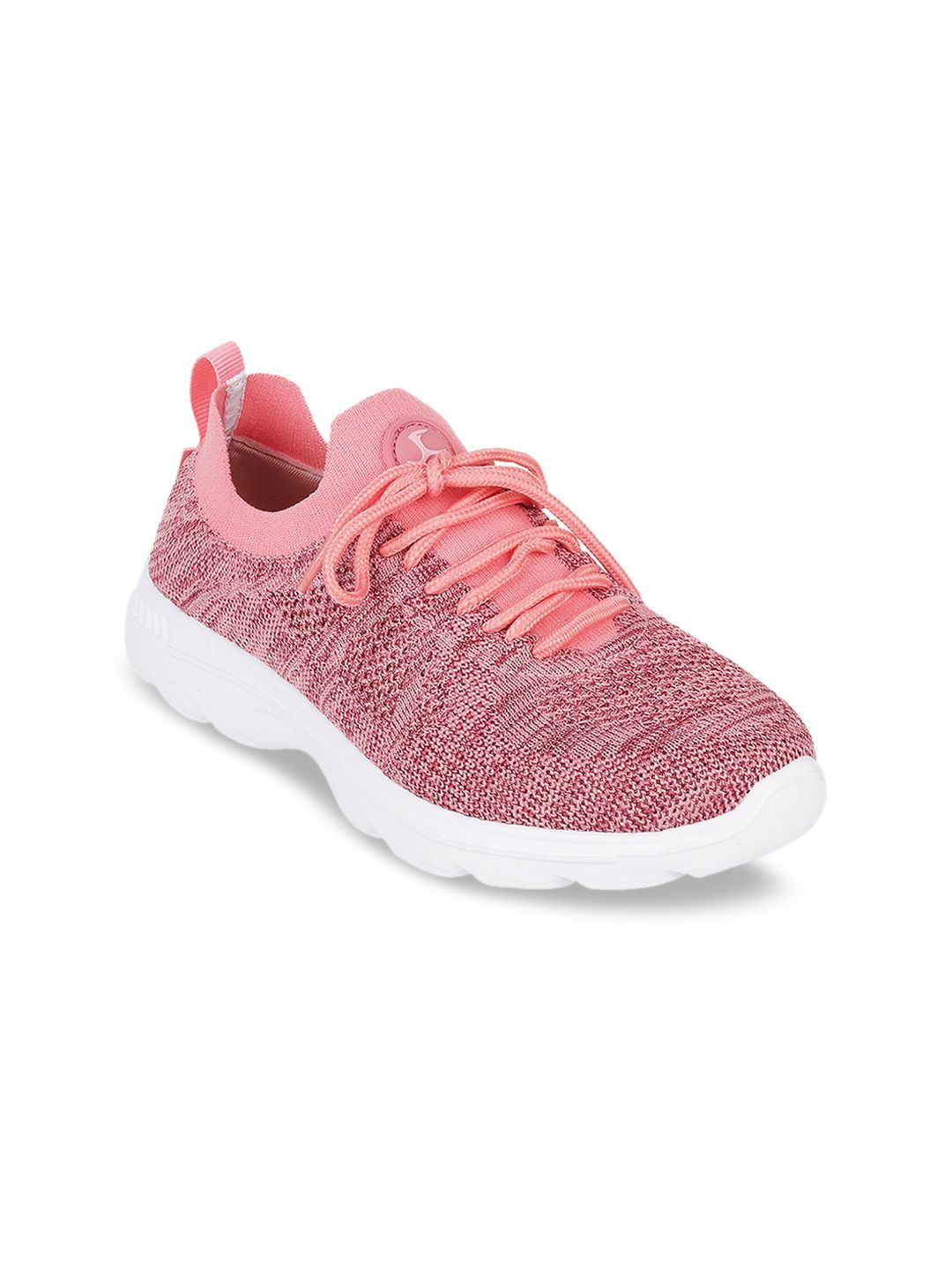 Mochi Women Peach Woven Design Sneakers Price in India