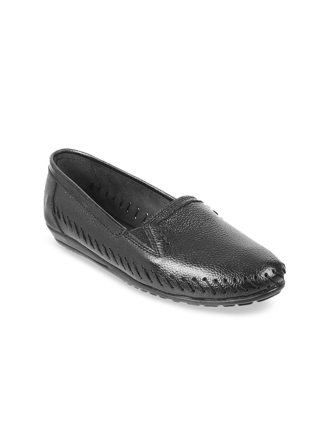 Mochi Women Black Solid Ballerinas Price in India