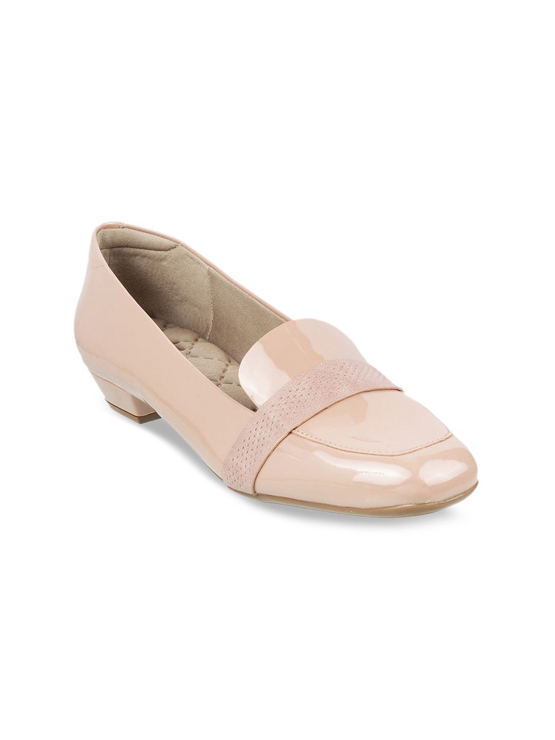 Mochi Women Peach-Coloured Solid Pumps Price in India