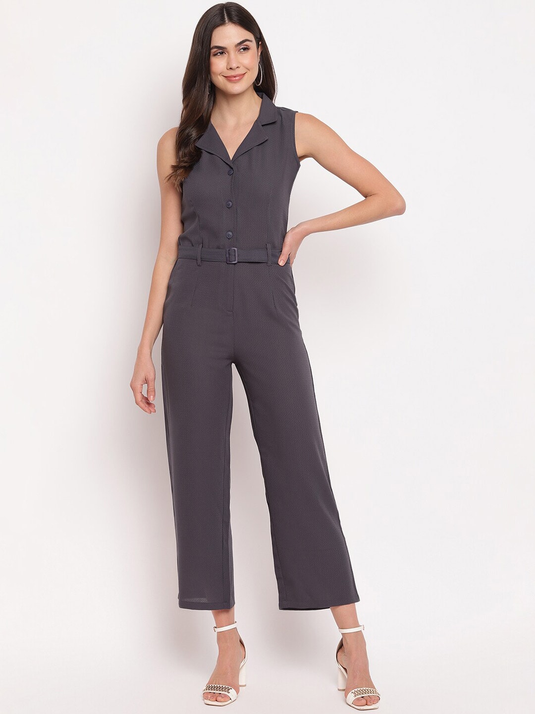Mayra Women Grey Solid Jumpsuit Price in India