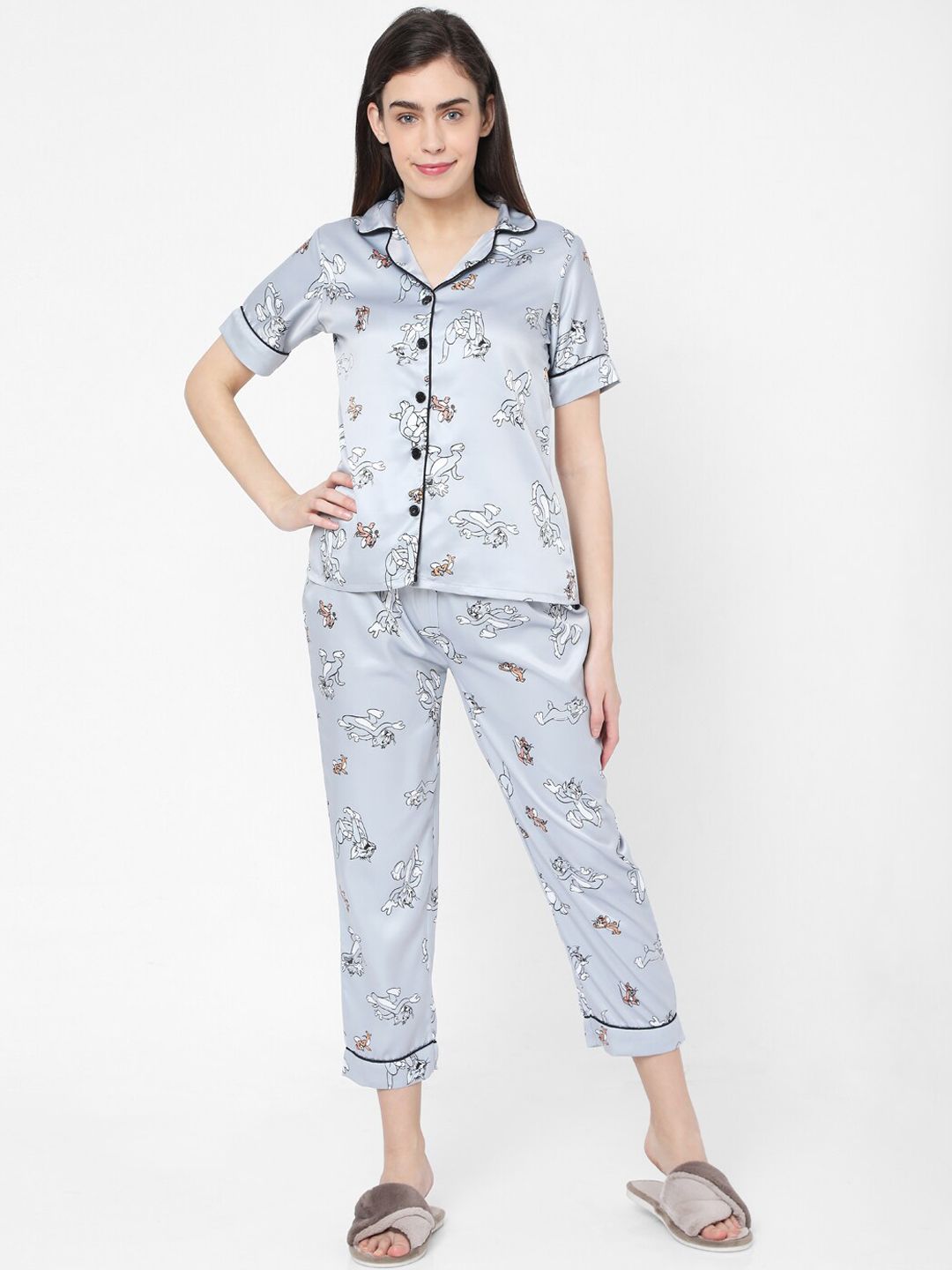 Smarty Pants Women Grey Cartoon Characters Price in India