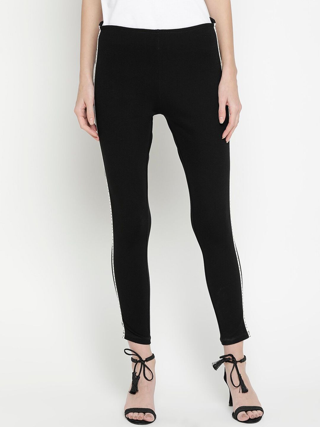 Pepe Jeans Women Black Regular Fit Solid Trousers Price in India