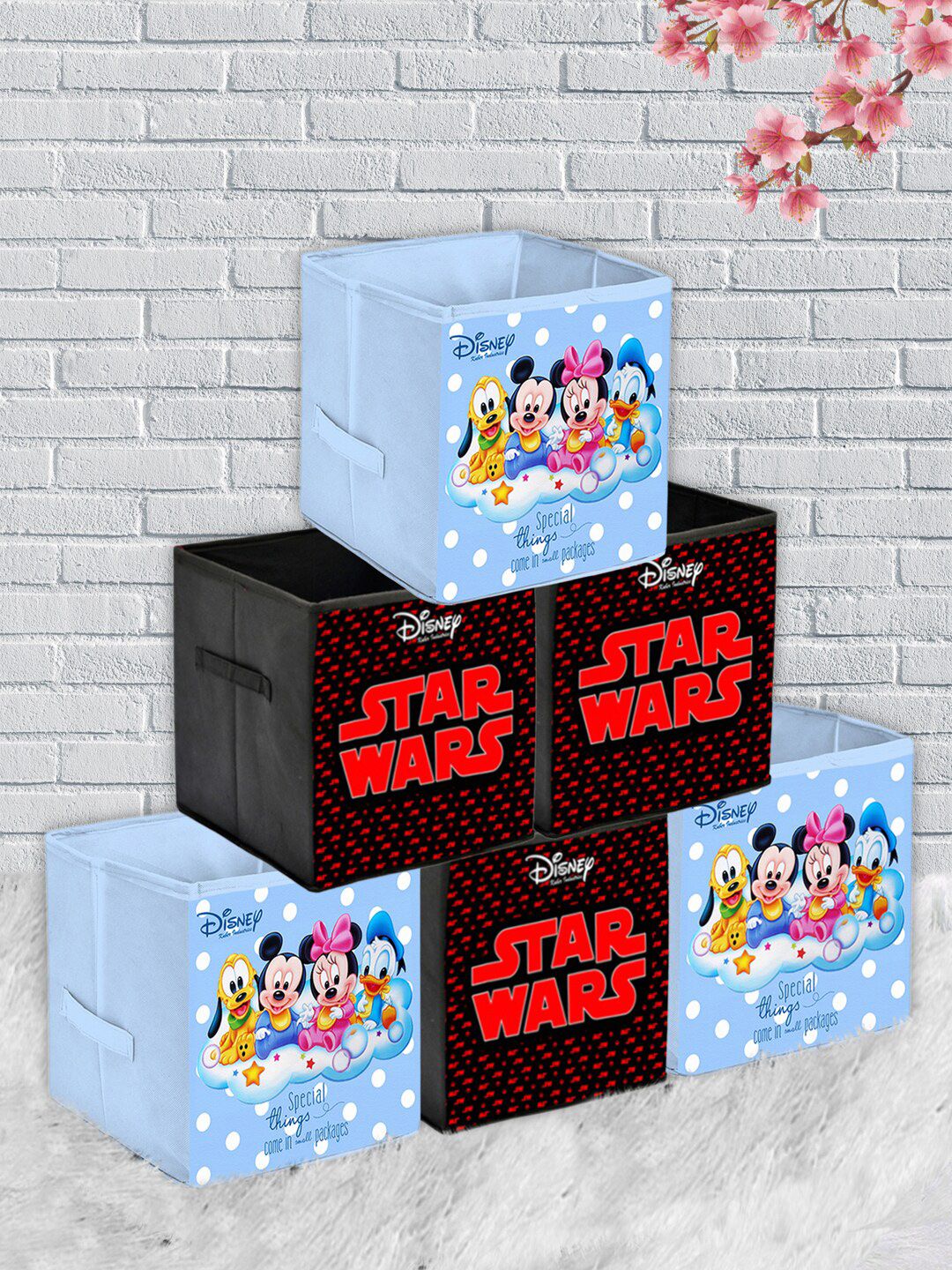 Kuber Industries Set Of 6 Disney Printed Foldable Storage Organisers Price in India