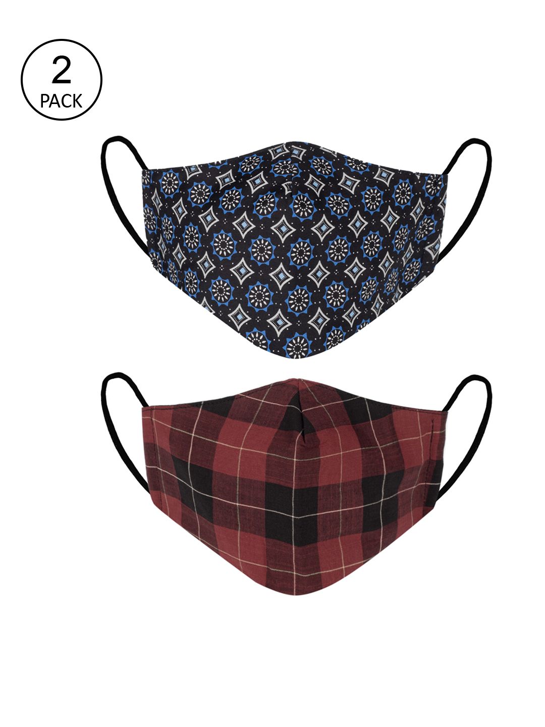 VEA Unisex Pack Of 2 Printed 3-Ply Reusable 5 Layered Protective Outdoor Masks Price in India