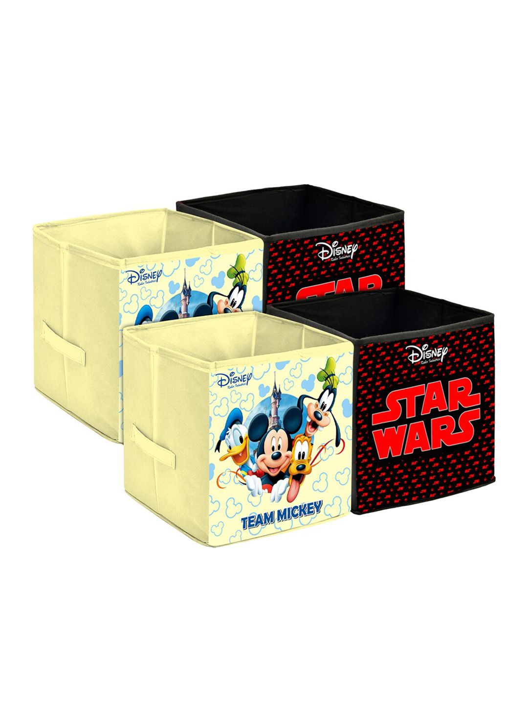 Kuber Industries Set Of 4 Disney Print Extra Large Foldable Storage Cube With Handle Price in India