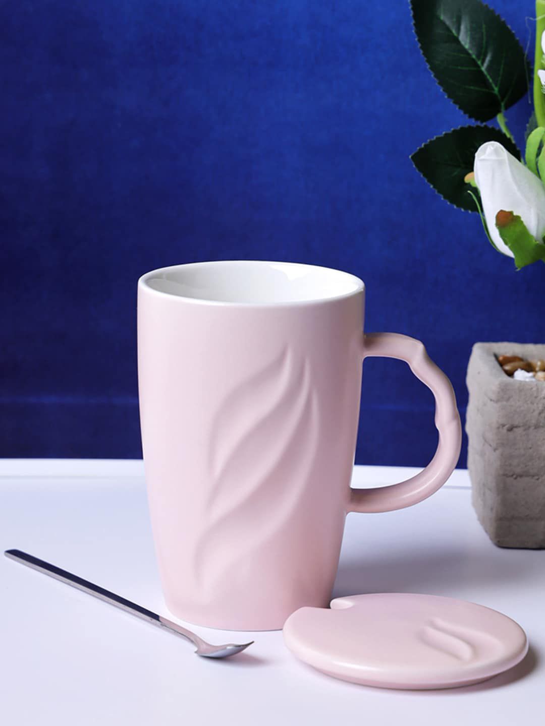 A Vintage Affair- Home Decor Pink Textured Ceramic Mugs Set Price in India