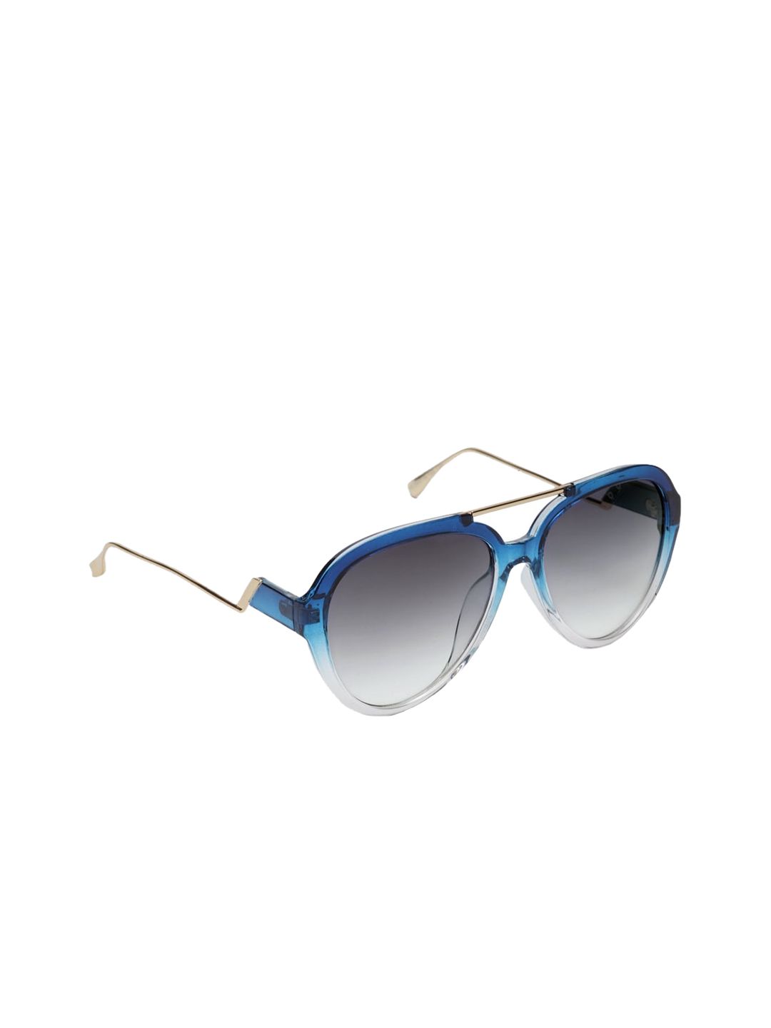 Get Glamr Women Grey Lens & Blue Aviator Sunglass with UV Protected Lens SG-LT-CH-228D-32 Price in India