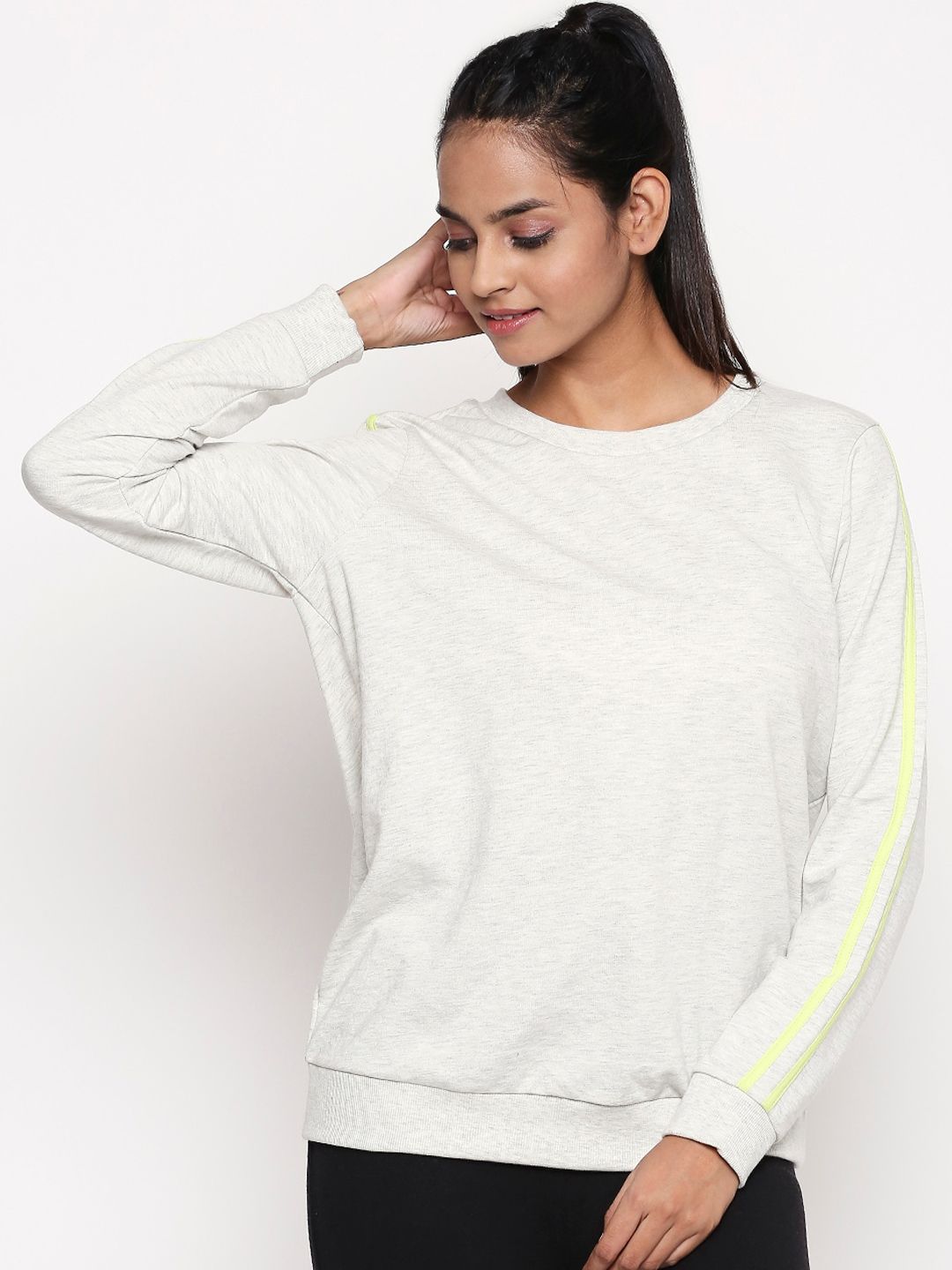 Ajile by Pantaloons Women Grey Solid Sweatshirt Price in India