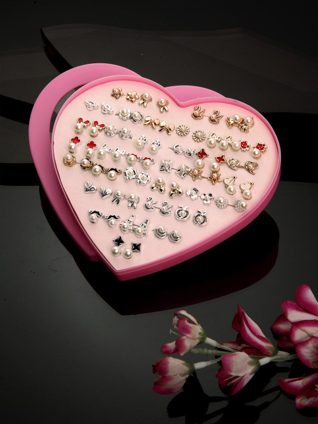 Shining Diva Fashion Set Of 36 Contemporary Studs Earrings Price in India