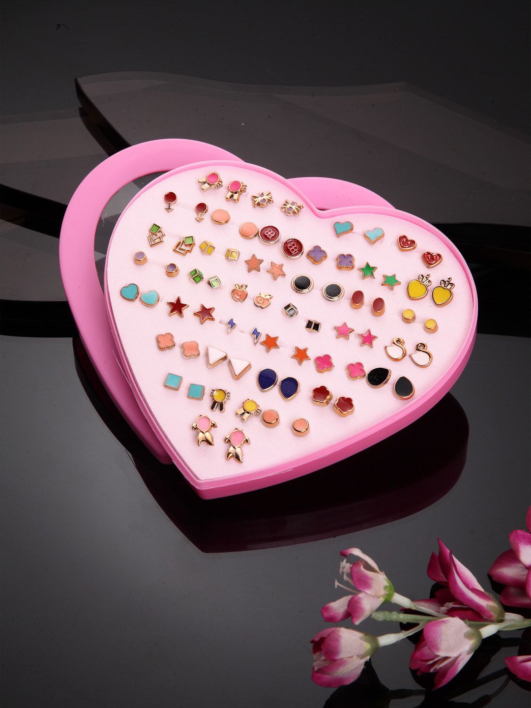 Shining Diva Fashion Set of 36 Pairs Multicoloured Contemporary Studs Price in India