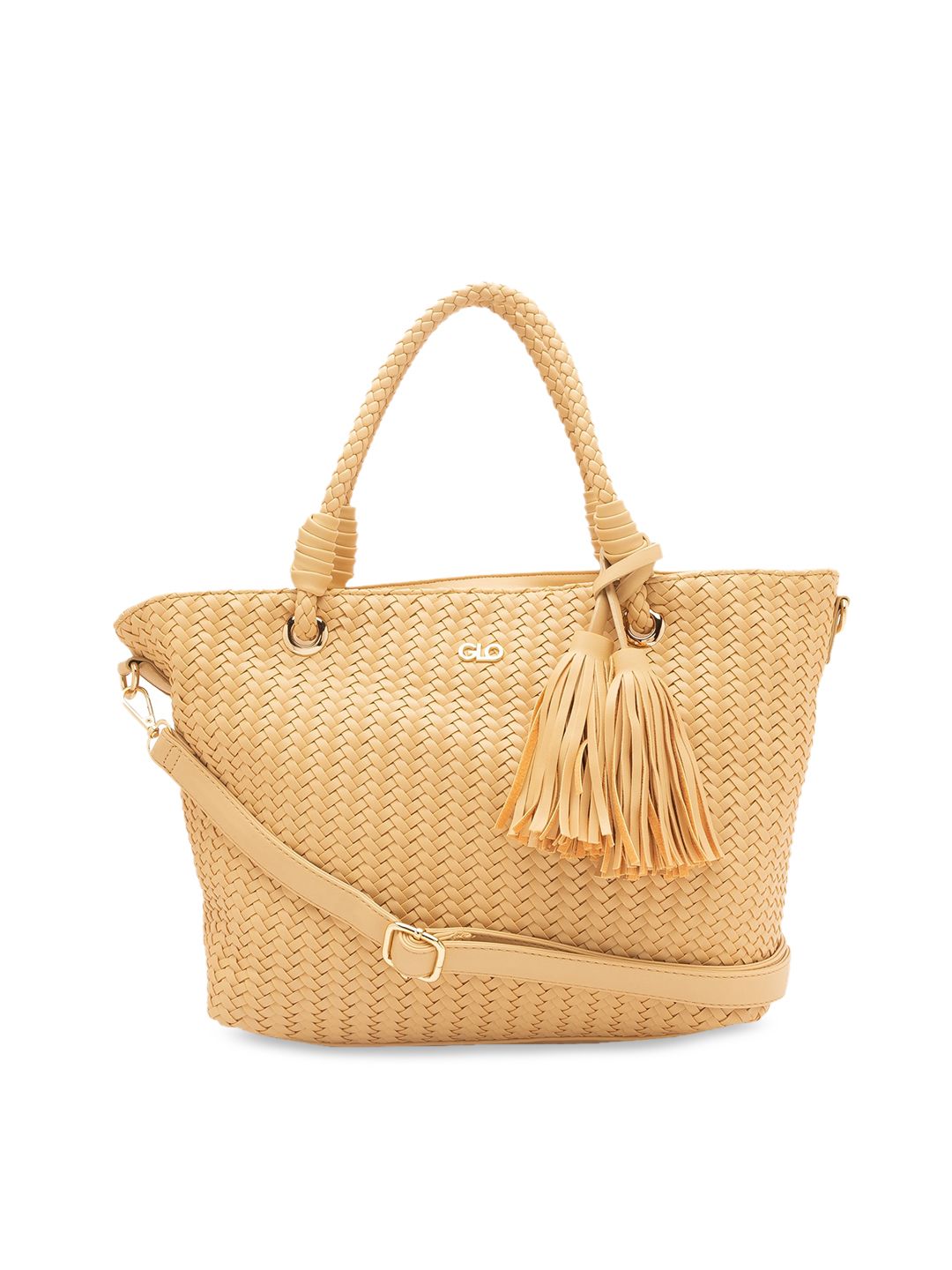 Globus Beige Self Design Shoulder Bag Price in India