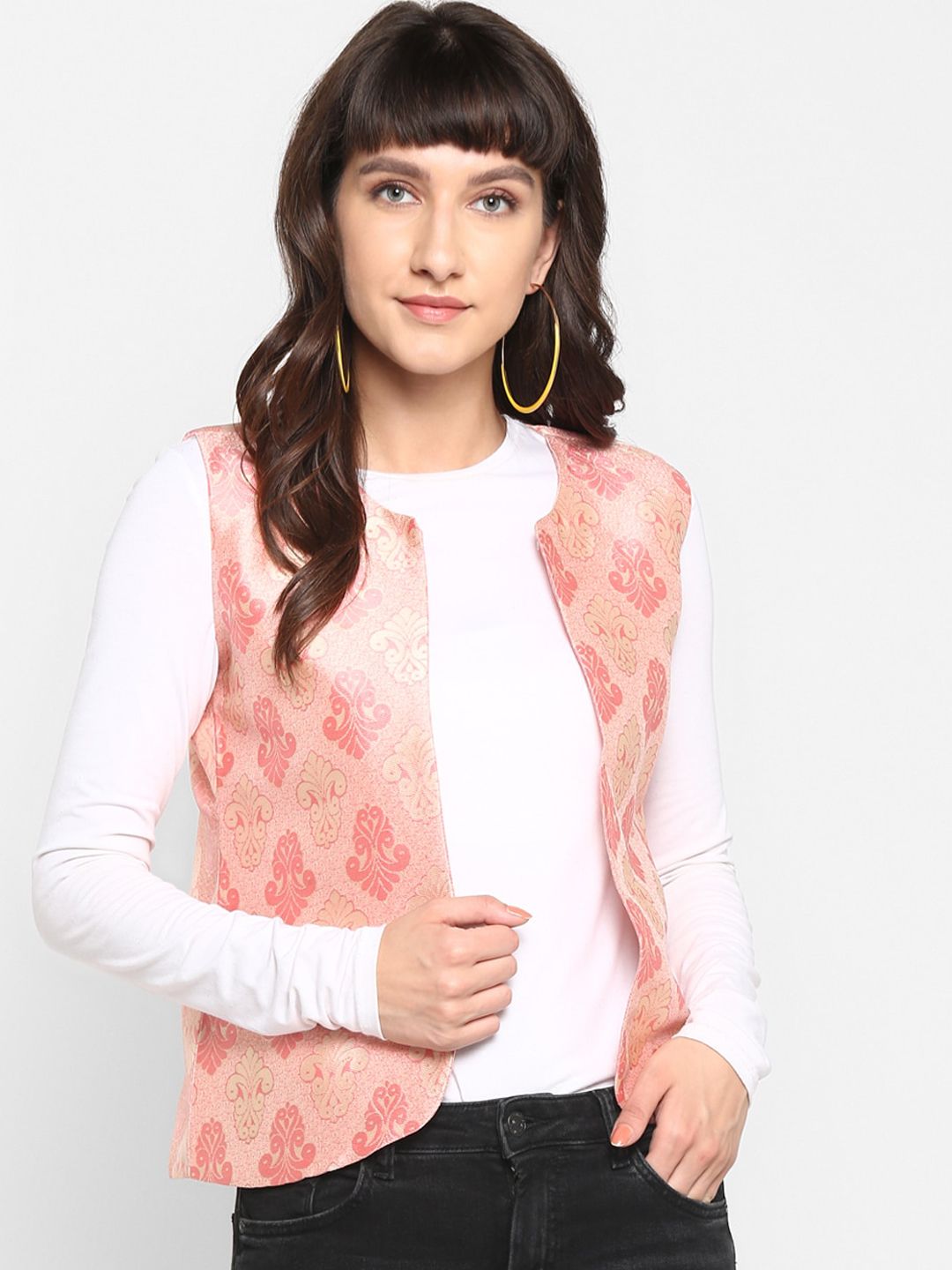 Hangup Women Pink Printed Lightweight Bomber Price in India