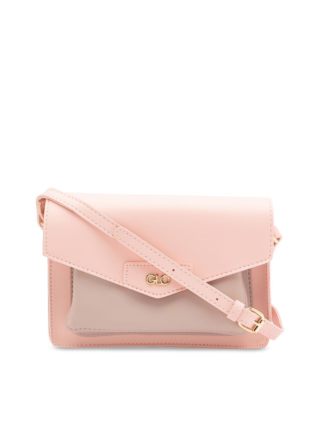 Globus Nude-Coloured & Pink Colourblocked Sling Bag Price in India