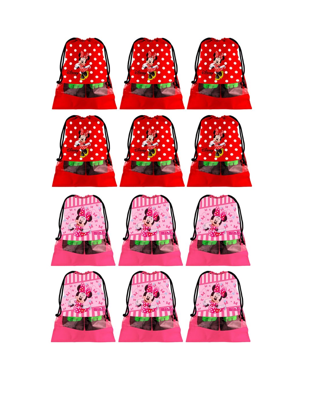 Kuber Industries Red & Pink Set Of 12 Disney Printed Dust-Proof Shoe Organisers Price in India