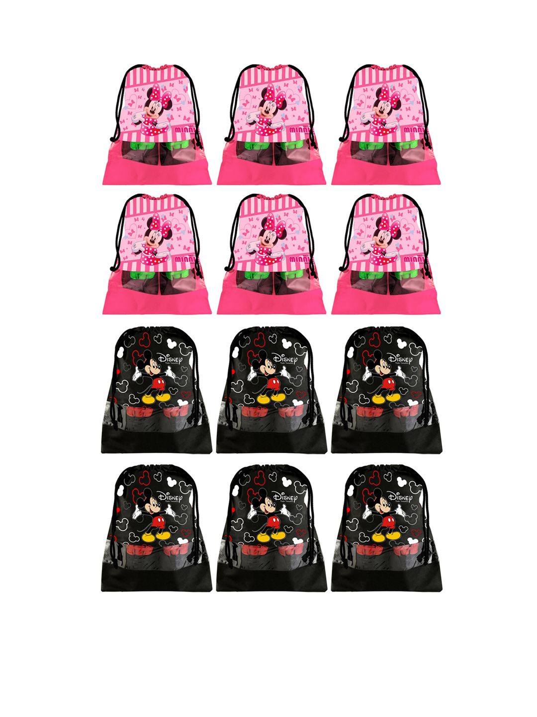 Kuber Industries Pink & Black Set Of 12 Disney Printed Dust-Proof Shoe Organisers Price in India