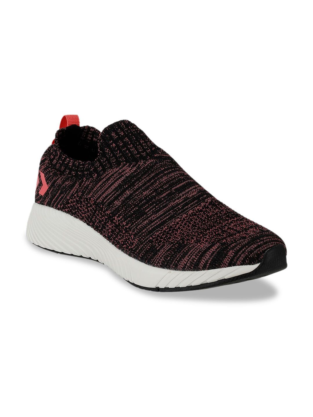 hummel Women Black & Pink Woven Design Slip-On Sneakers Price in India