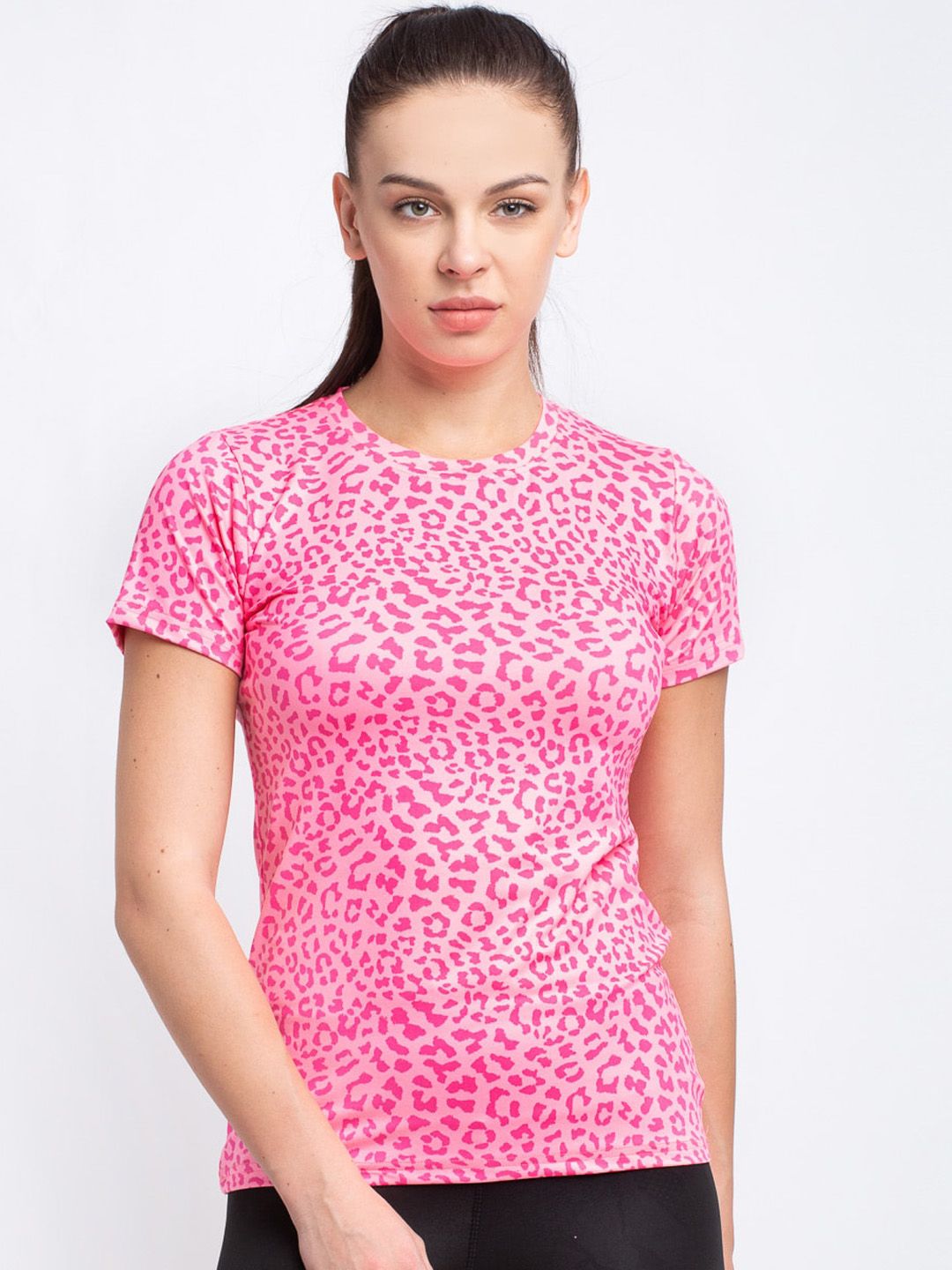 Boston Club Women Pink Printed Round Neck T-shirt