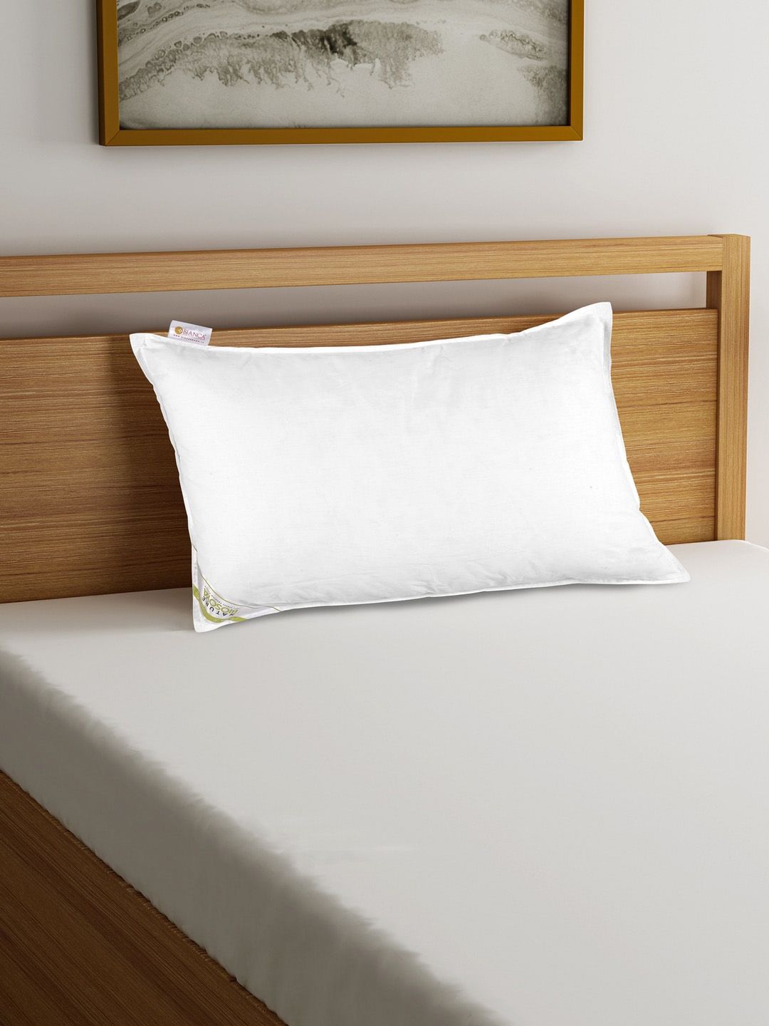 BIANCA White Solid Medium-Firm Anti Stress Orthopedic Fiber Pillow Price in India