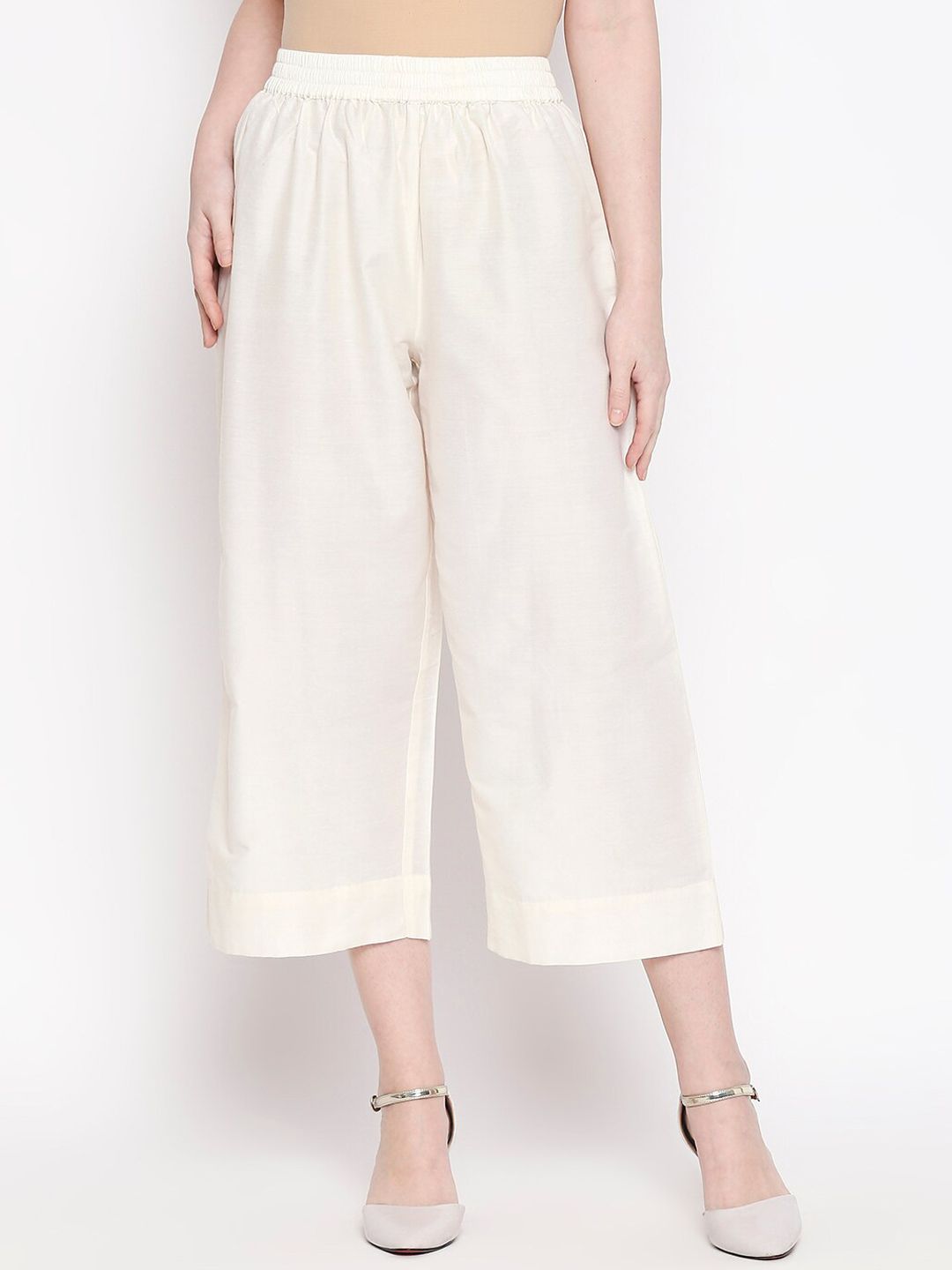 RANGMANCH BY PANTALOONS Women Off-White Culottes Price in India