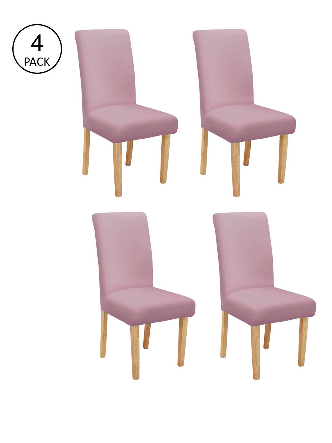 Cortina Set Of 4 Pink Solid Chair Covers Price in India
