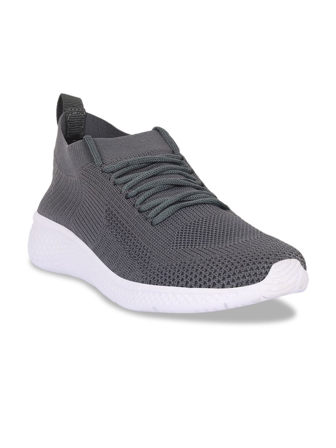 M7 by Metronaut Men Charcoal Woven Design Slip-On Sneakers