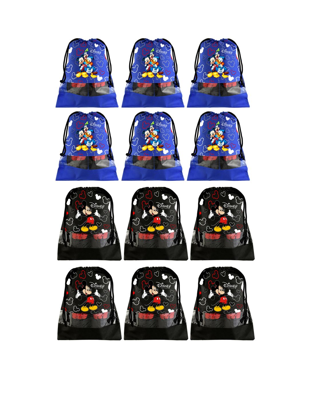 Kuber Industries Set Of 12 Black & Blue Disney Printed Shoe Organisers Price in India