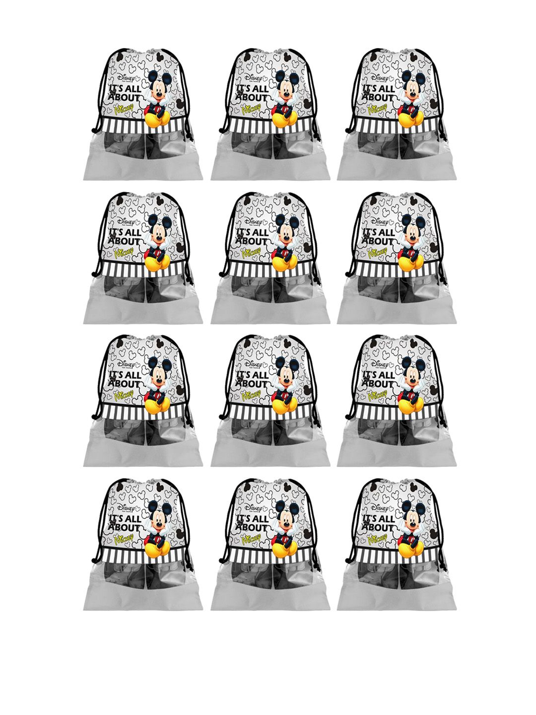 Kuber Industries Set Of 12 Grey & Black Disney Printed Dust-Proof Shoe Organisers Price in India