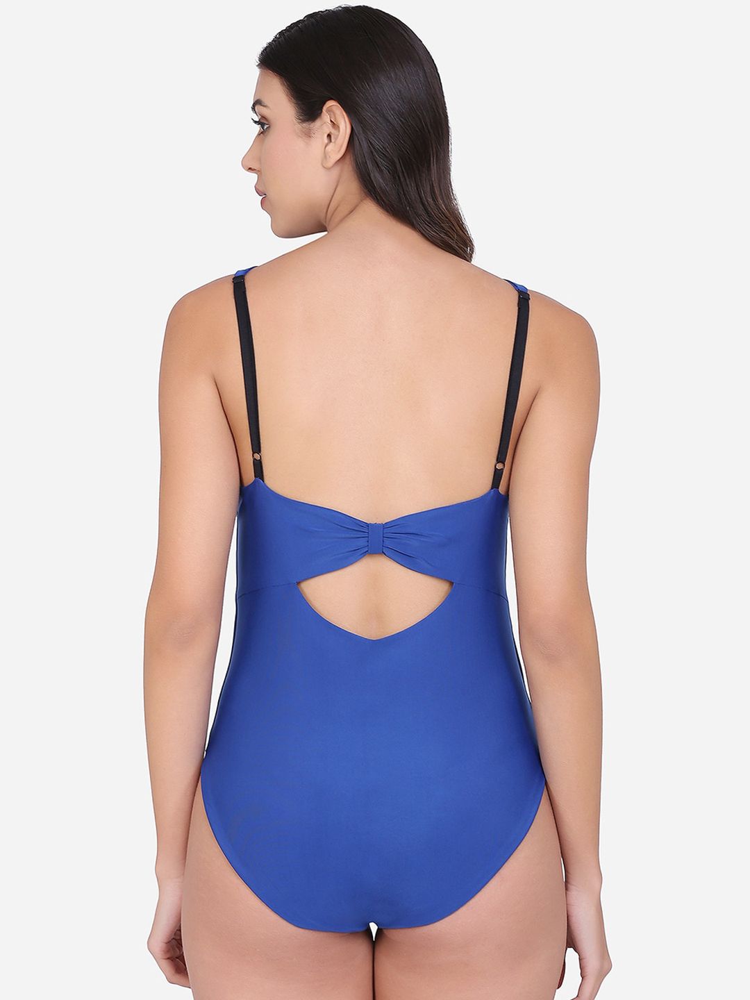 Da Intimo Women Blue Solid Swimwear Price in India