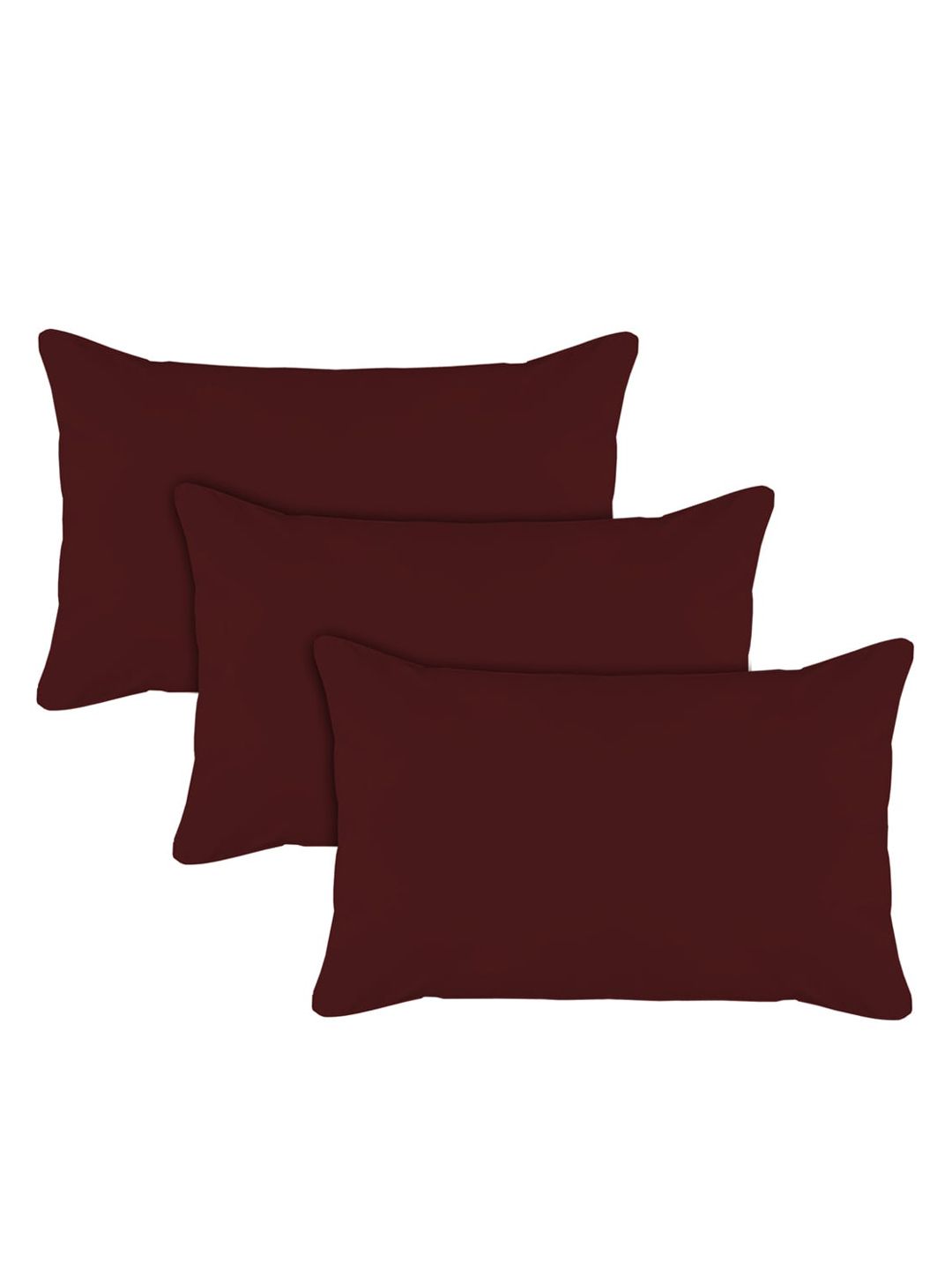 Kuber Industries Brown Set of 3 Solid Microfibre Pillow Price in India