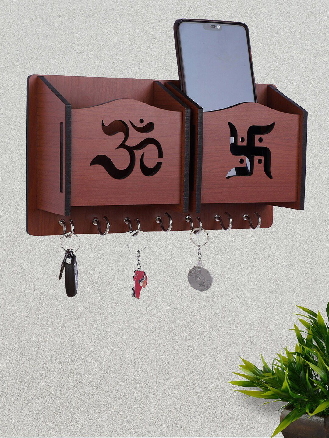 ROMEE Coffee Brown Solid Key Holder & Mobile Stand Holder Price in India
