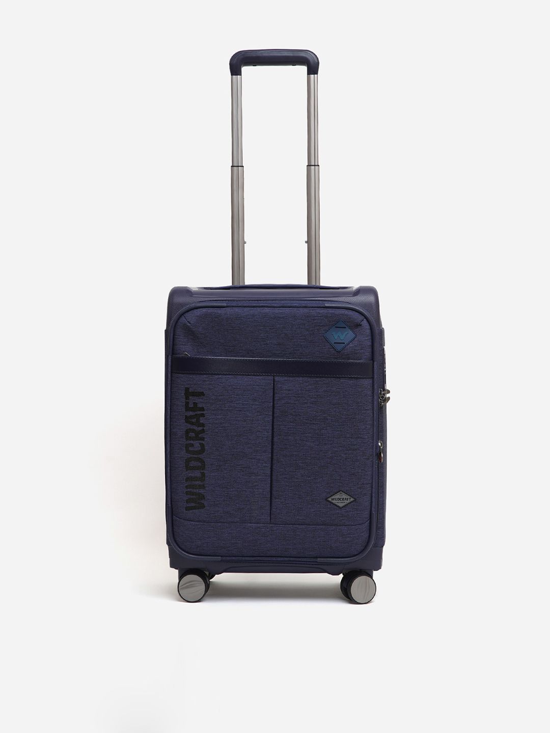 Wildcraft Navy Blue Textured Soft-Sided Small Trolley Suitcase Price in India