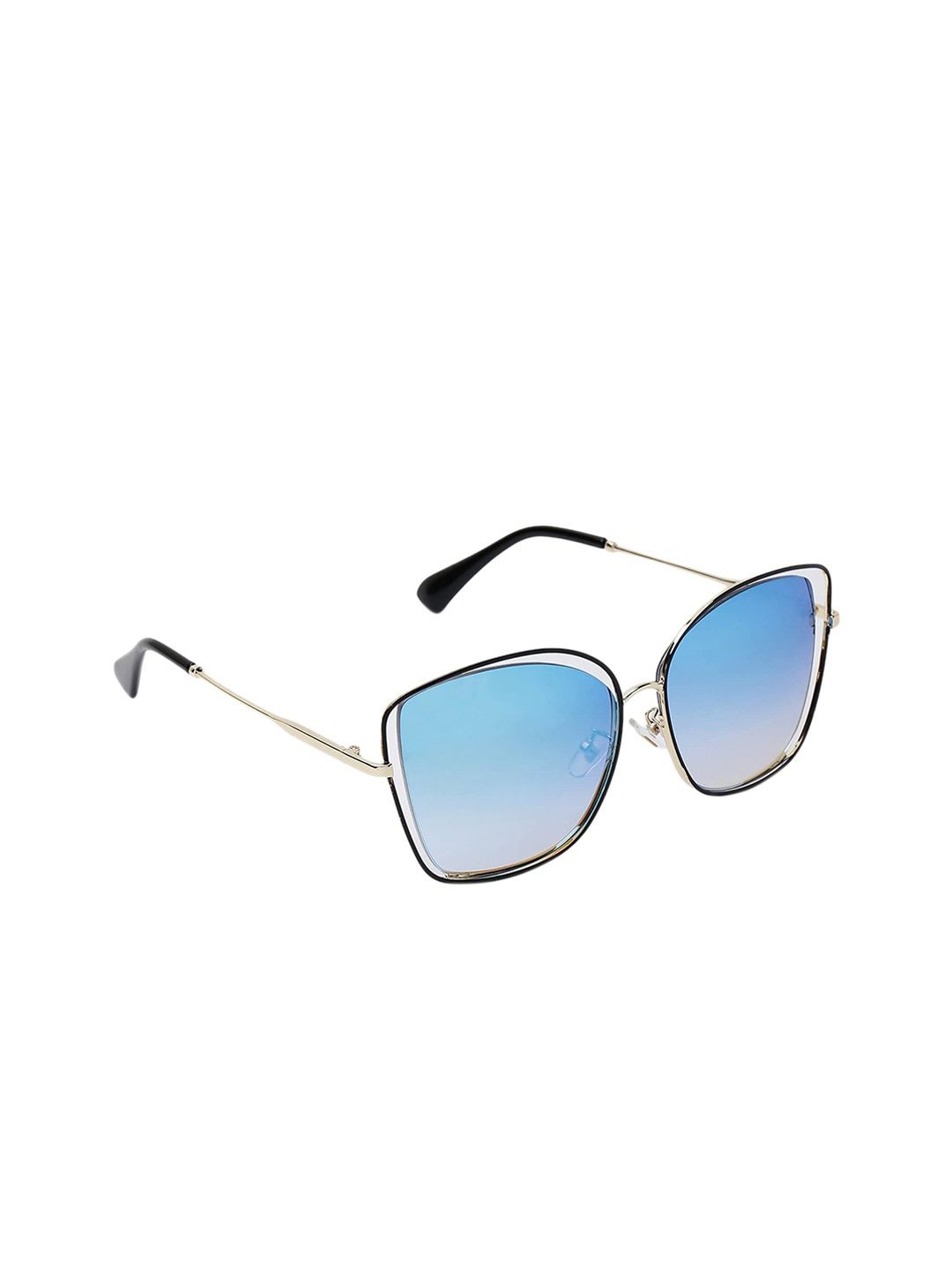 MARC LOUIS Men Blue Lens & Black Cateye Sunglasses with UV Protected Lens 4022 -C2